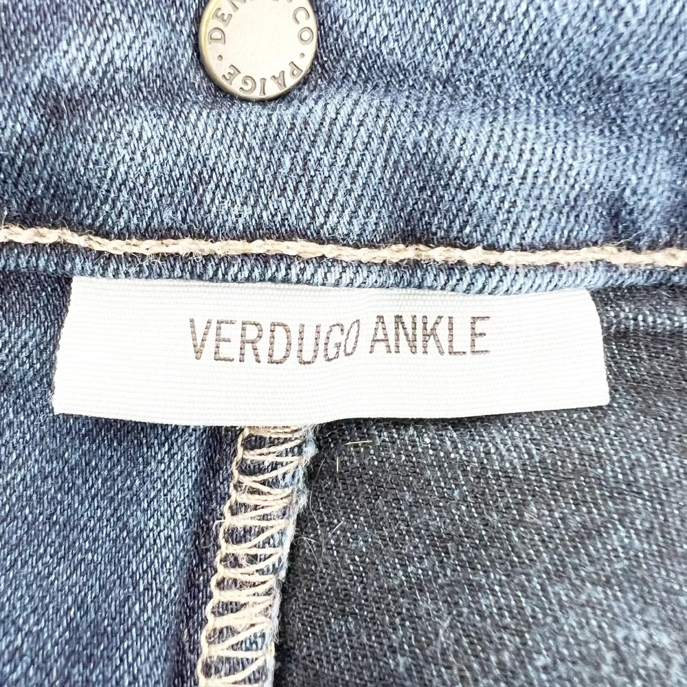 Paige Verdugo Maternity Jeans Womens 28 Blue Good Elastic Side Panel Skinny